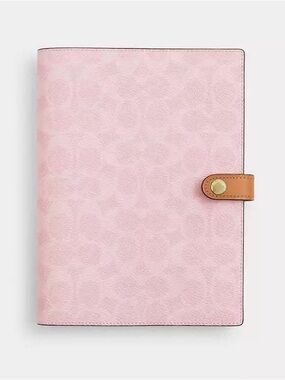 . Coach Notebook In Signature Canvas
Gold/Powder Pink